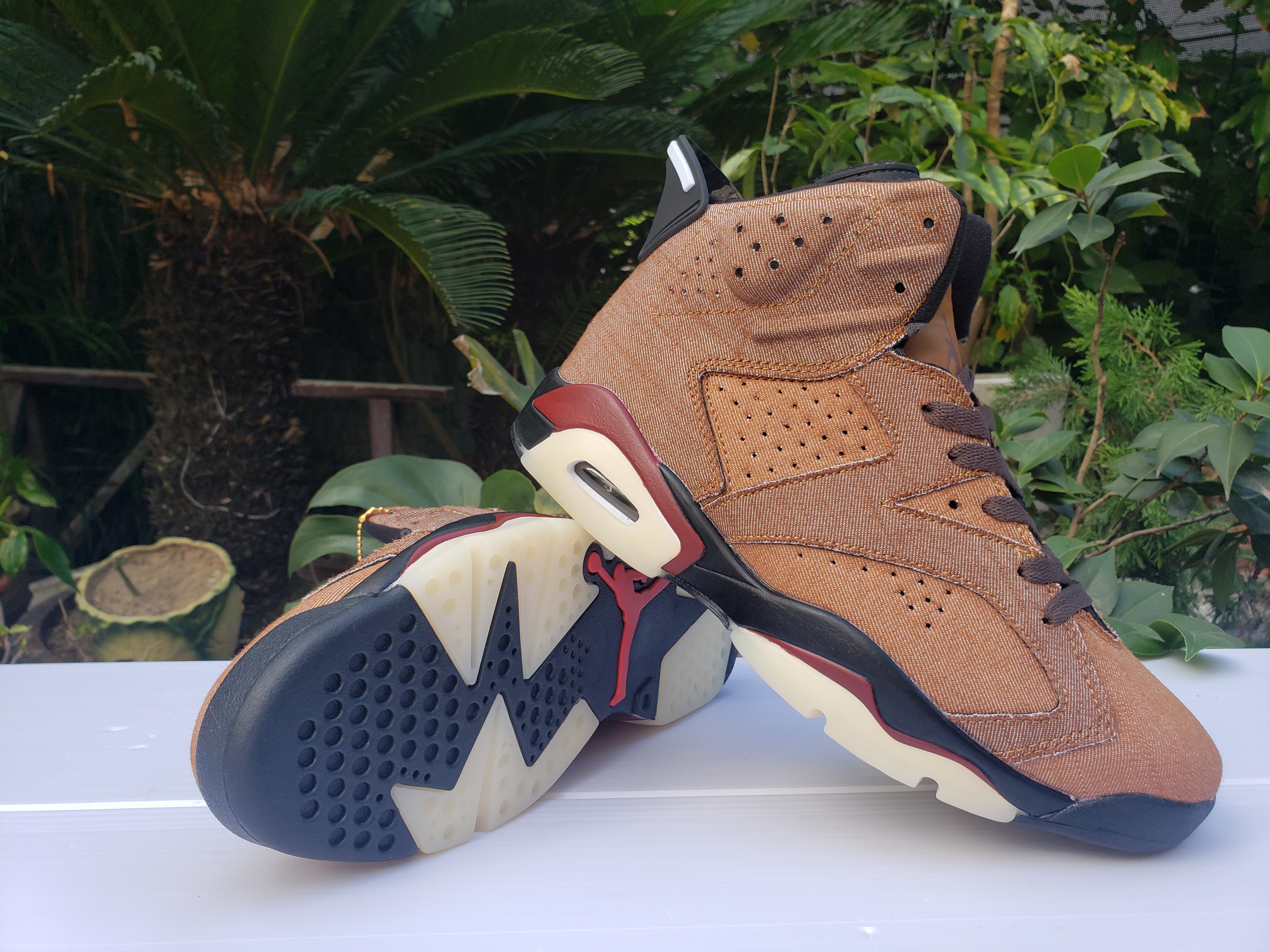 New Air Jordan 6 Retro Denim Brown Yellow Black